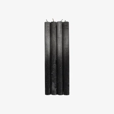 Olivia's Libra Midnight Mayfair Collection - Set Of 4 Black And Silver Ombre Dinner Candles