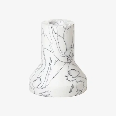 Olivia's Broste Copenhagen Anna Candle Holder White And Black Teelight