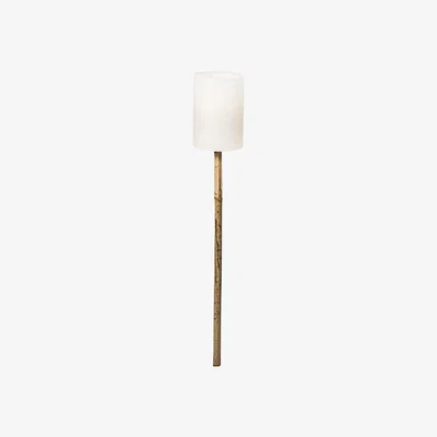 Olivia's Broste Copenhagen Candle Holder Torch White Metal & Bamboo Stick