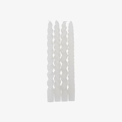 Olivia's Libra Midnight Mayfair Collection - Set Of 4 Twisted Dinner Candles White