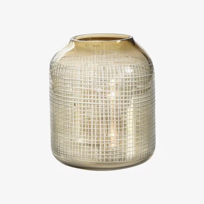 Olivia's Gallery Direct Bessan Mesh Cut Brown Round Candle Holder / Small