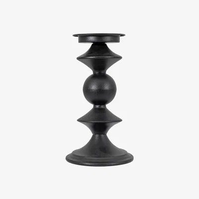Olivia's Gallery Interiors Hutton Pillar Candle Holder in Black / Large