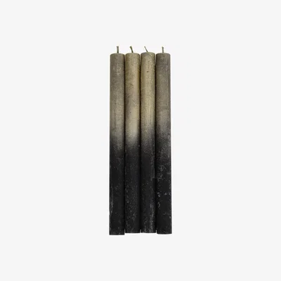Olivia's Libra Luxurious Glamour Collection - Set Of 4 Black And Gold Ombre Dinner Candles