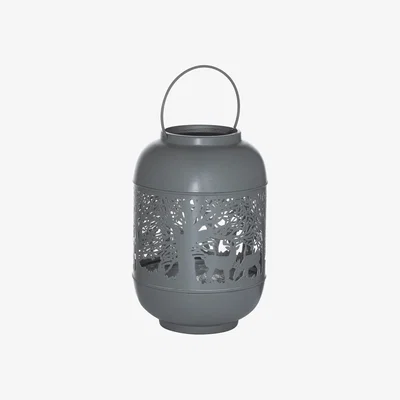 Olivia's Hill Interiors Glowray Dome Forest Lantern in Silver And Grey / Small