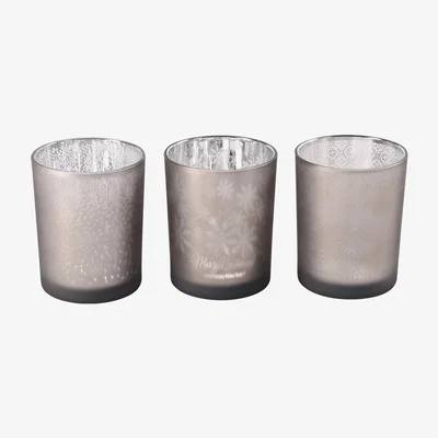 Olivia's Libra Snowflake Set Of 3 Votive Holders