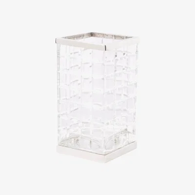 Olivia's Libra Cut Glass Hurricane Clear And Nickel