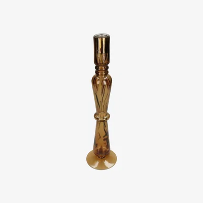 Olivia's Libra Leopard Glass Large Candlestick