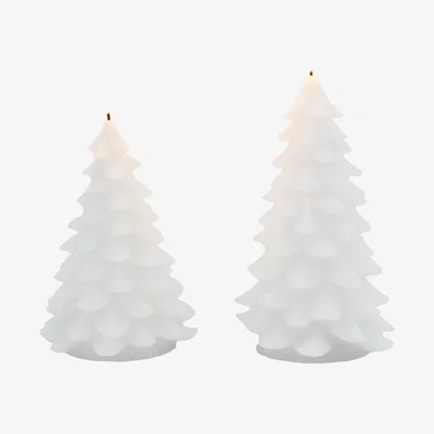 Olivia's Gallery Interiors Set of 2 LED Xmas Tree Candles in White
