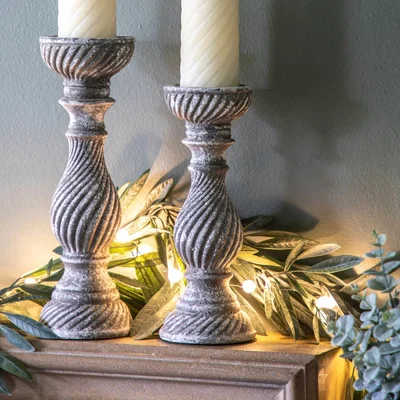 Olivia's Gallery Interiors Amesbury Aged Candlestick / Large
