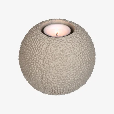Olivia's Libra Interiors Candle Holder in Concrete Ivory