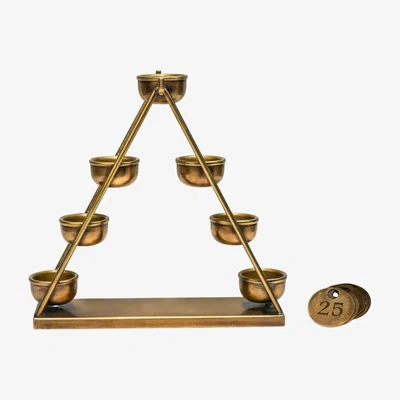 Olivia's Ivyline Advent Countdown Candle holder in Antique Brass