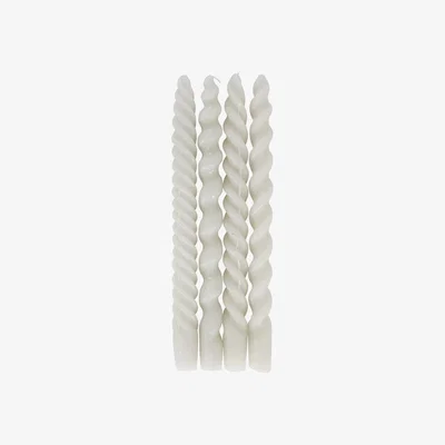 Olivia's Libra Calm Neutral Collection - Set of 4 Twisted Dinner Candles in Beige