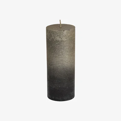 Olivia's Libra Luxurious Glamour Collection - Black And Gold Ombre Pillar Candle 7 X 19 cm
