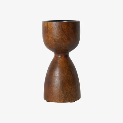 Olivia's Libra Urban Botanic Collection - Delish Wooden Candle Holder in Brown / Small