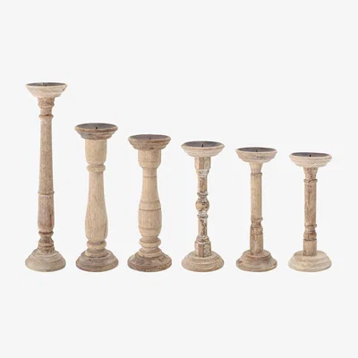 Olivia's Bloomingville Carola Candle Holder in Recycled Wood