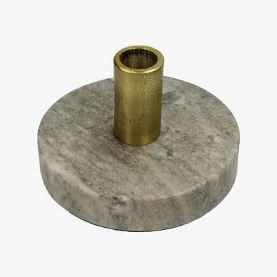 Olivia's Libra Grey Marble Disc Candle Stick Holder