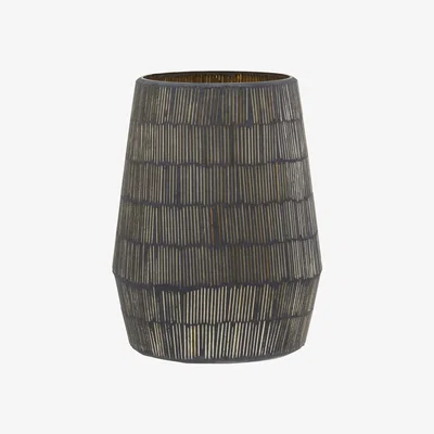 Olivia's Olivia's Grace Large Glass Candle Holder in Gold Mosaic