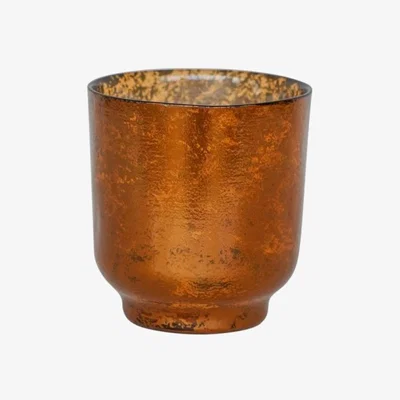 Olivia's Ivyline Metallic Glass Candle Holder in Copper