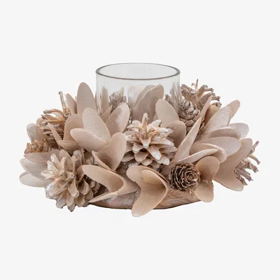 Olivia's Gallery Interiors Blush Cone & Floral Tealight Holder