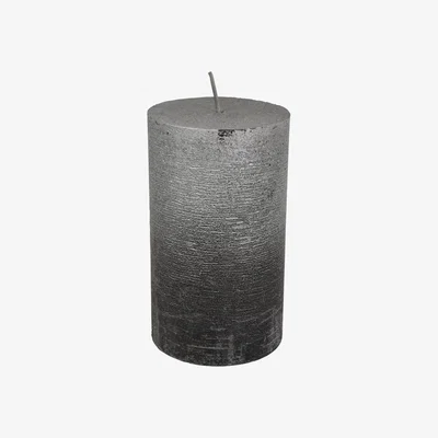 Olivia's Libra Midnight Mayfair Collection - Black And Silver Ombre Pillar Candle 7X12 cm