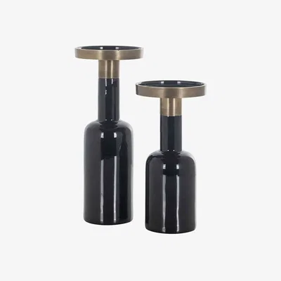 Olivia's Richmond Esra Candle Holder In Black / Small