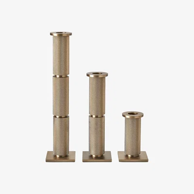 Olivia's Uttermost Black Label Knurled Taper Candleholders - Set of 3