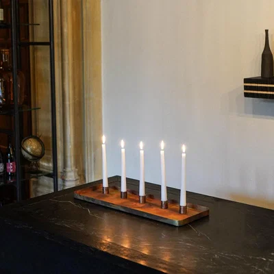 Olivia's Ivyline Copper Rectangle Centrepiece with Magnetic Candle Holders