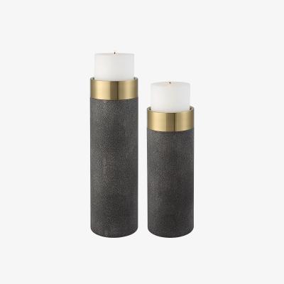 Olivia's Uttermost Wessex Gray Candleholders - Set of 2