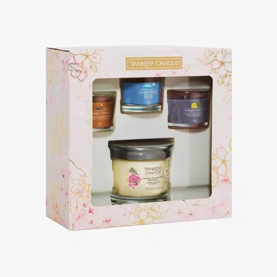 Downtown Yankee Candle Sakura Blossom Festival Small Tumbler 3 Filled Votive Gift Set