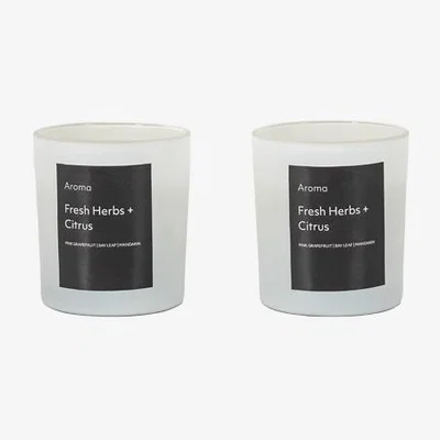 Perch and Parrow Aura Scented Candle in Fresh Herbs & Citrus - Set of 2
