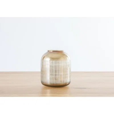 Perch and Parrow Mylah Glass Mesh Pattern Candle Holder, Small