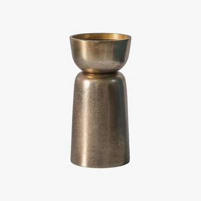 Perch and Parrow Kellen Golden Candle Holder, Small