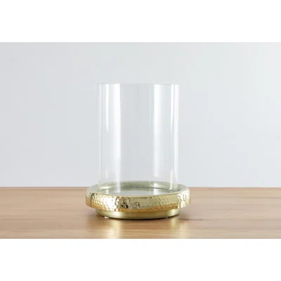 Perch and Parrow Lawson Gold and Glass Candle Holder, Small