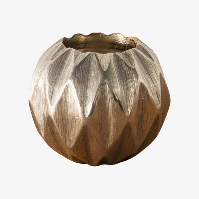 Perch and Parrow Starlight Metallic Golden Tealight Candle Holder, Small