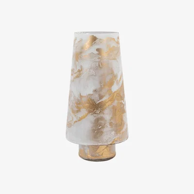 Perch and Parrow Ambient Marble Hurricane Candleholder, Large