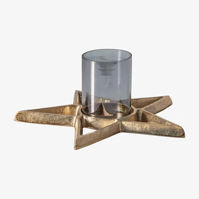 Perch and Parrow Kelso Golden Star Candle Holder