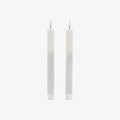 Perch and Parrow Glow LED Dinner Candle in White, Set of 2