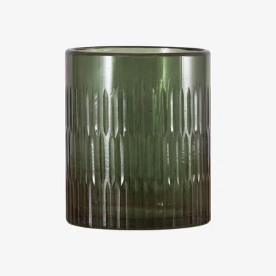 Perch and Parrow Wade Gold Tone Glass Candle Holder, Large