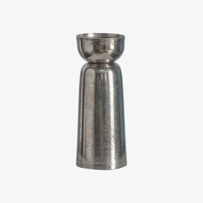 Perch and Parrow Kellen Nickel Candle Holder, Large