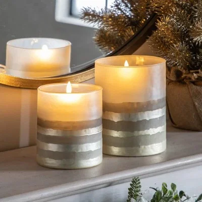 Pagazzi Poll Champagne Smoked Glass Candle Holder