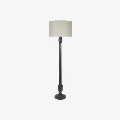 Pagazzi Captiva Antique Black Candle Stick Wood Floor Lamp