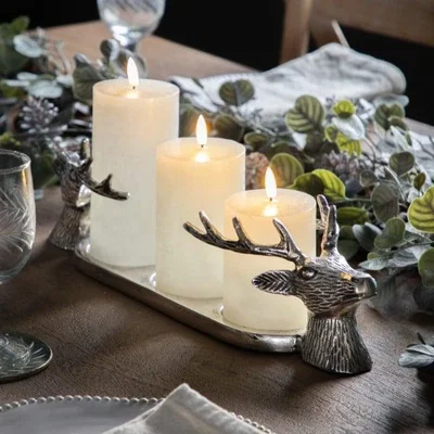Pagazzi Stag Antique Finish Candle Holder