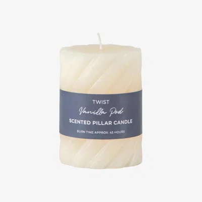 Pagazzi Pillar Twist Small Candle in Ivory