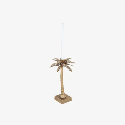 Pagazzi Gold Metal Small Palm Tree Candle Holder