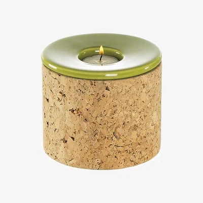 Quatropi Envy Designer Tea Light Holder Grean Ceramic Cork Indoor Outdoor 4702