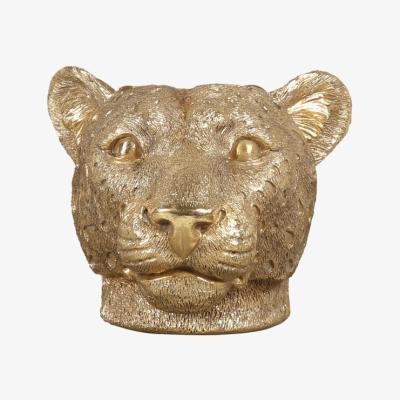 The Range Gold Leopard Head Candle Holder