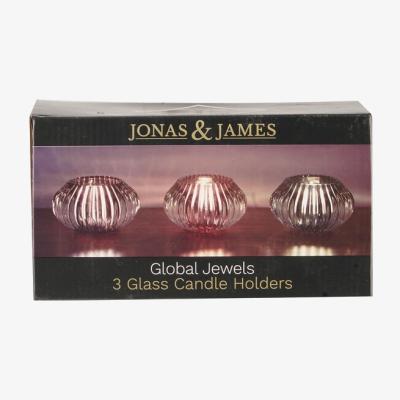 The Range Set of 3 Glass Candle Holders