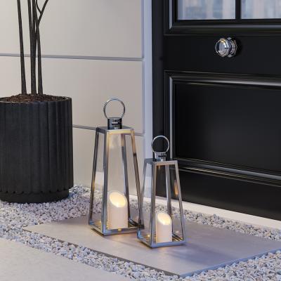 The Range Taper Hurricane Candle Holders - Silver / 8.7kg