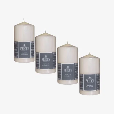 The Range Prices Altar Pillar Candle 150 x 80mm Unscented Smokeless Non Drip 75H - Cream / 4