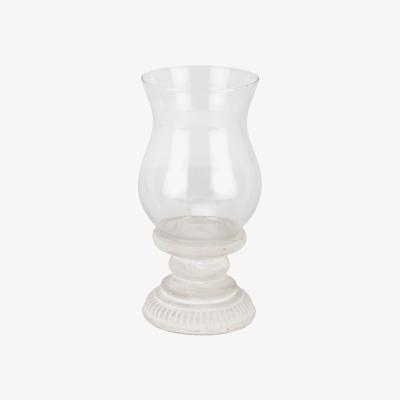 The Range Grey Wash Candle Holder with Glass